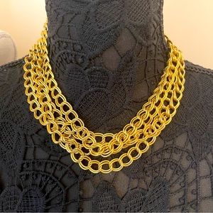 Gold multi-strand chain necklace